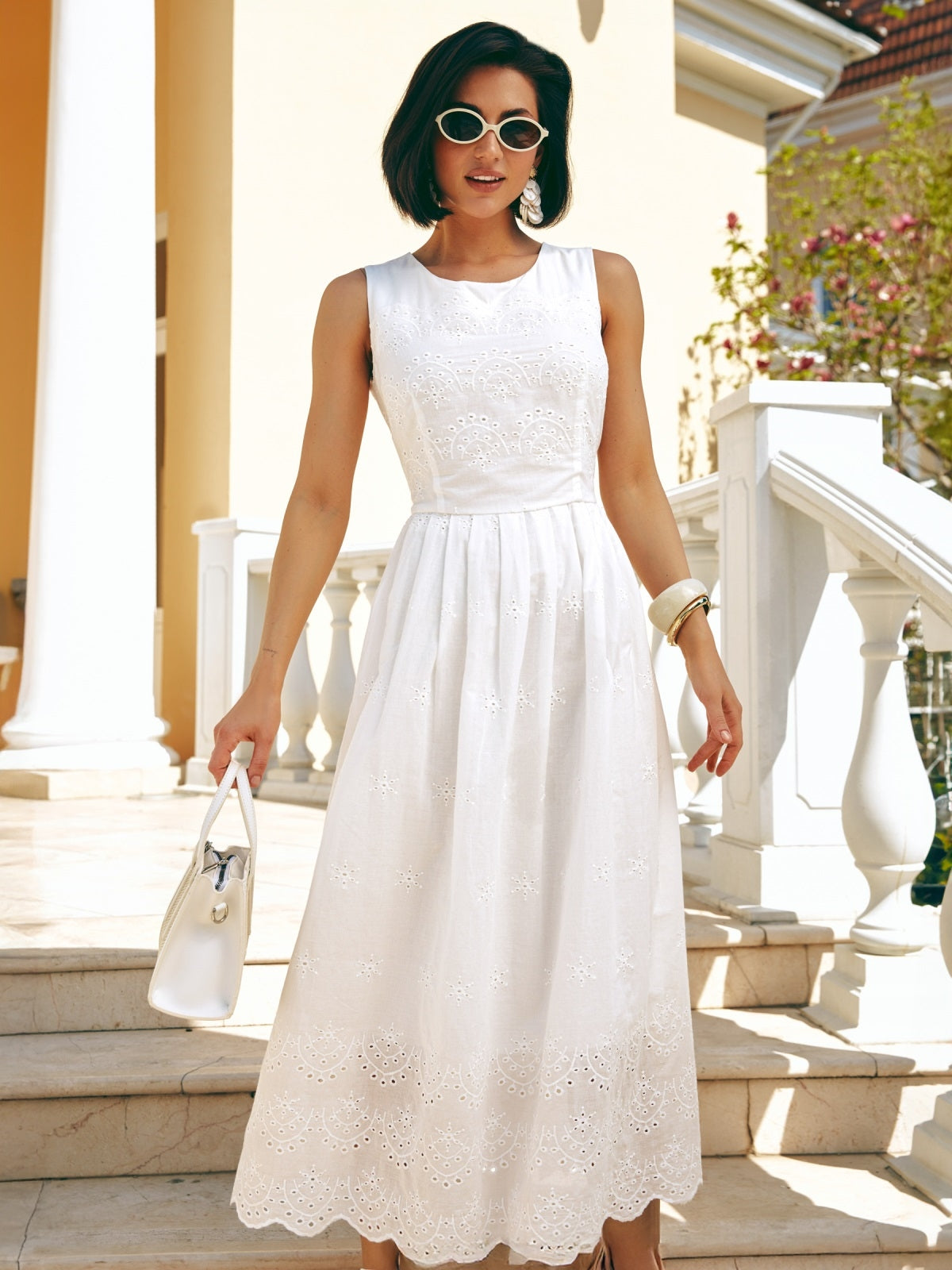 Dressastore - fehér nyári madeira ruha