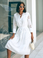 Dressastore - fehér madeira mintás ruha