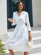 Dressastore - fehér madeira mintás ruha